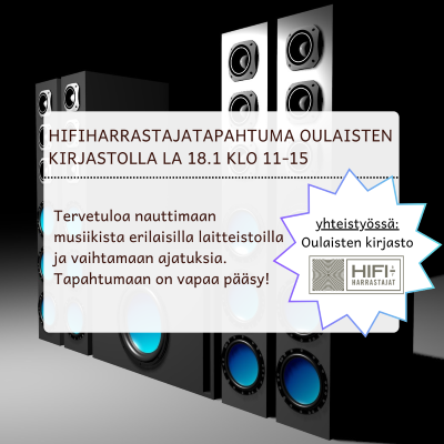 Hifiharrastajien tapahtuma Oulaisten kirjastolla