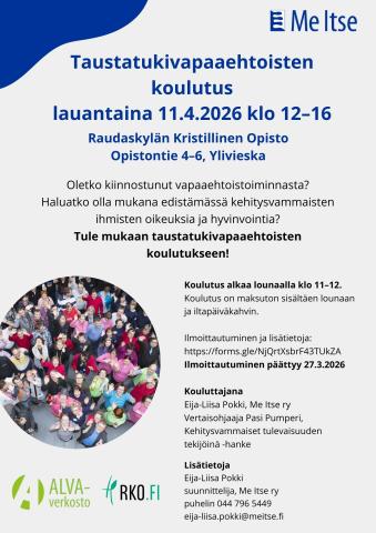 Kehitysvammaisten henkilöiden järjestötoiminnan taustatukihenkilöiden koulutus