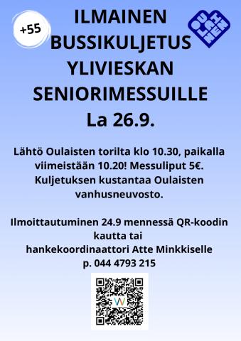 Seudulliset seniorimessut Ylivieskassa-Ilmainen bussikuljetus