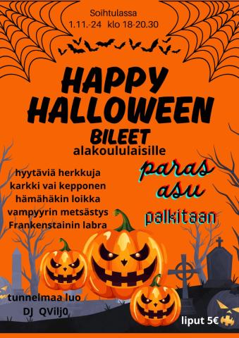 Halloween bileissä disco, kisailua ja kioski. Liput 5€