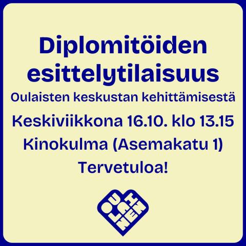 Diplomitöiden esittelytilaisuus Oulaisten keskustan kehittämisestä