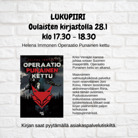 Oulaisten Kirjaston lukupiirin ilmoitus