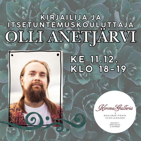 Keskustelutilaisuus - Vieraana kirjailija Olli Anetjärvi