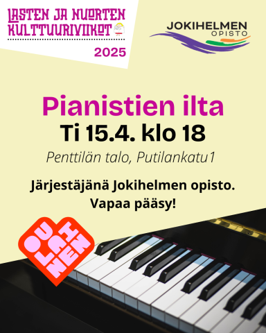 Pianistien illasta kertova mainos.