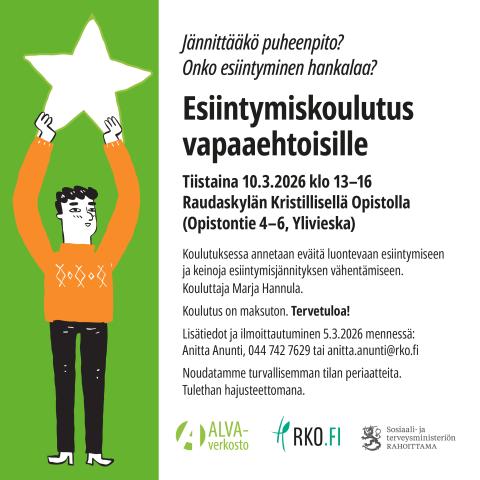 Vapaaehtoisten esiintymiskoulutus