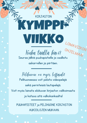 Kirjaston kymppiviikko juliste