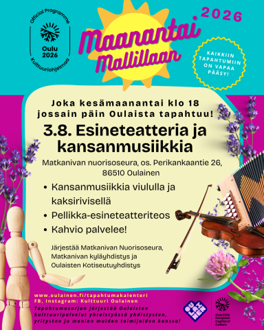 Maanantai Mallillaan: Esineteatteria ja kansanmusiikkia 
